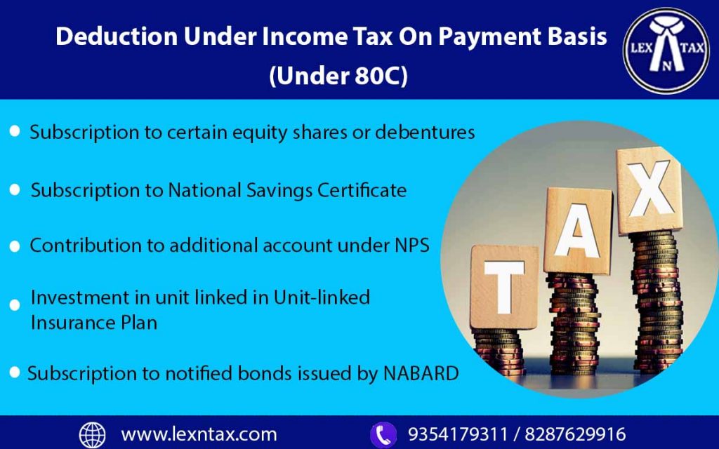 Income Tax Deduction Under 80C Lex N Tax Associates