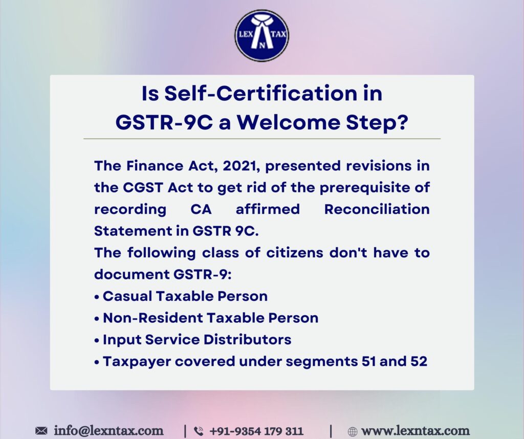 Is Self-Certification in GSTR-9C a Welcome Step?